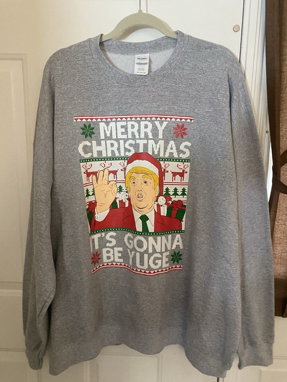 Donald Trump Merry Christmas Sweatshirt Adult 3XL It's Gonna Be Yuge Funny